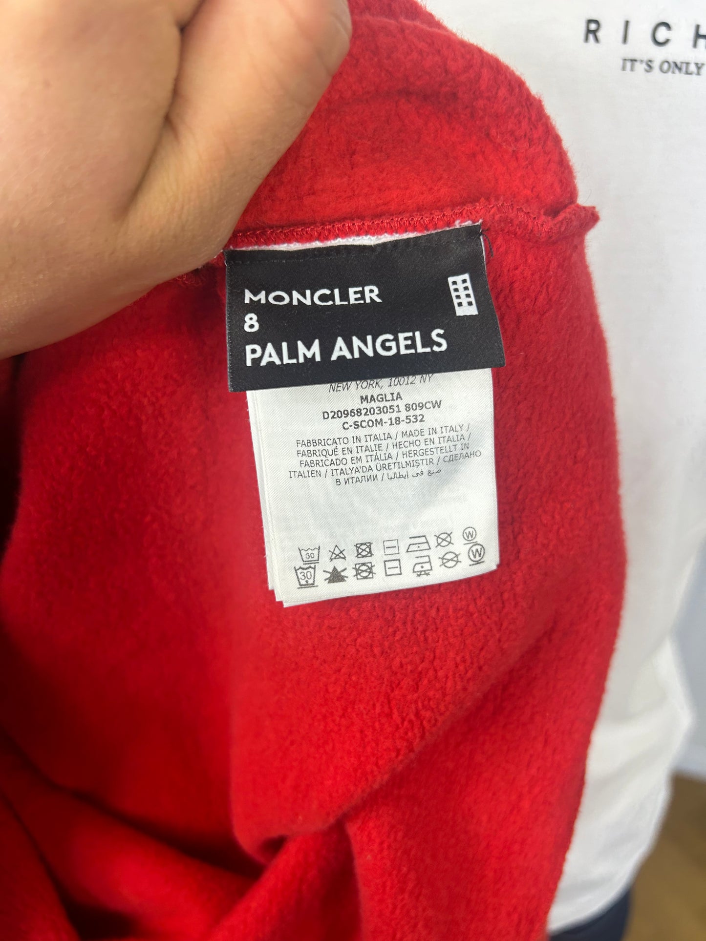 Moncler x Palm Angels Red Hoodie - M