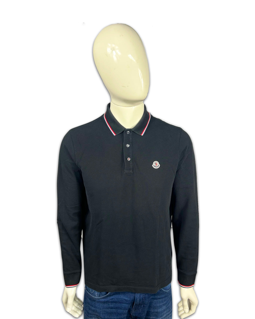 Moncler Black Long sleeve Polo Shirt - M