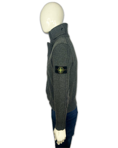 Stone Island Grey Zip up Jumper - Small