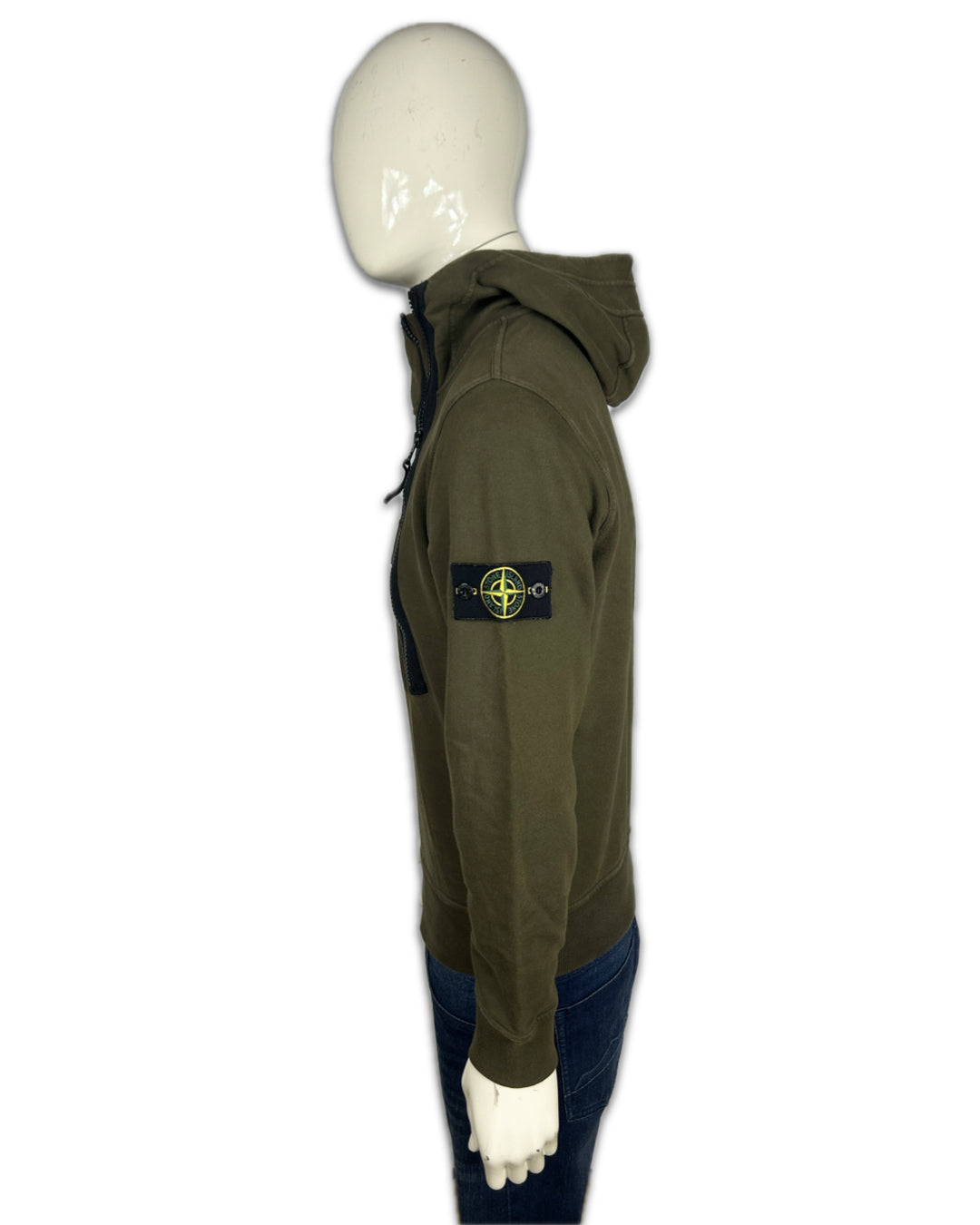 Stone Island Khaki Hoodie - Small