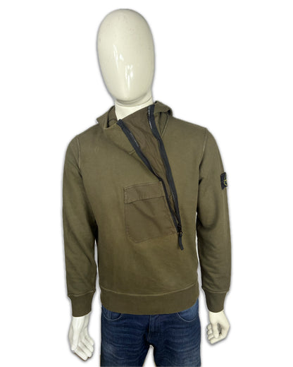 Stone Island Khaki Hoodie - Small